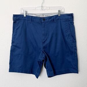 [American Eagle Outfitters] Indigo Blue Chino Shorts Summer Casual Cotton Sz 38